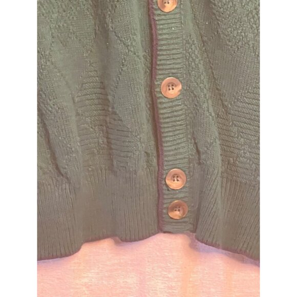 Isle Of Cotton L Green Cardigan Sweater Embroidered Golf Clubs USA Grandpa VTG - Picture 13 of 16